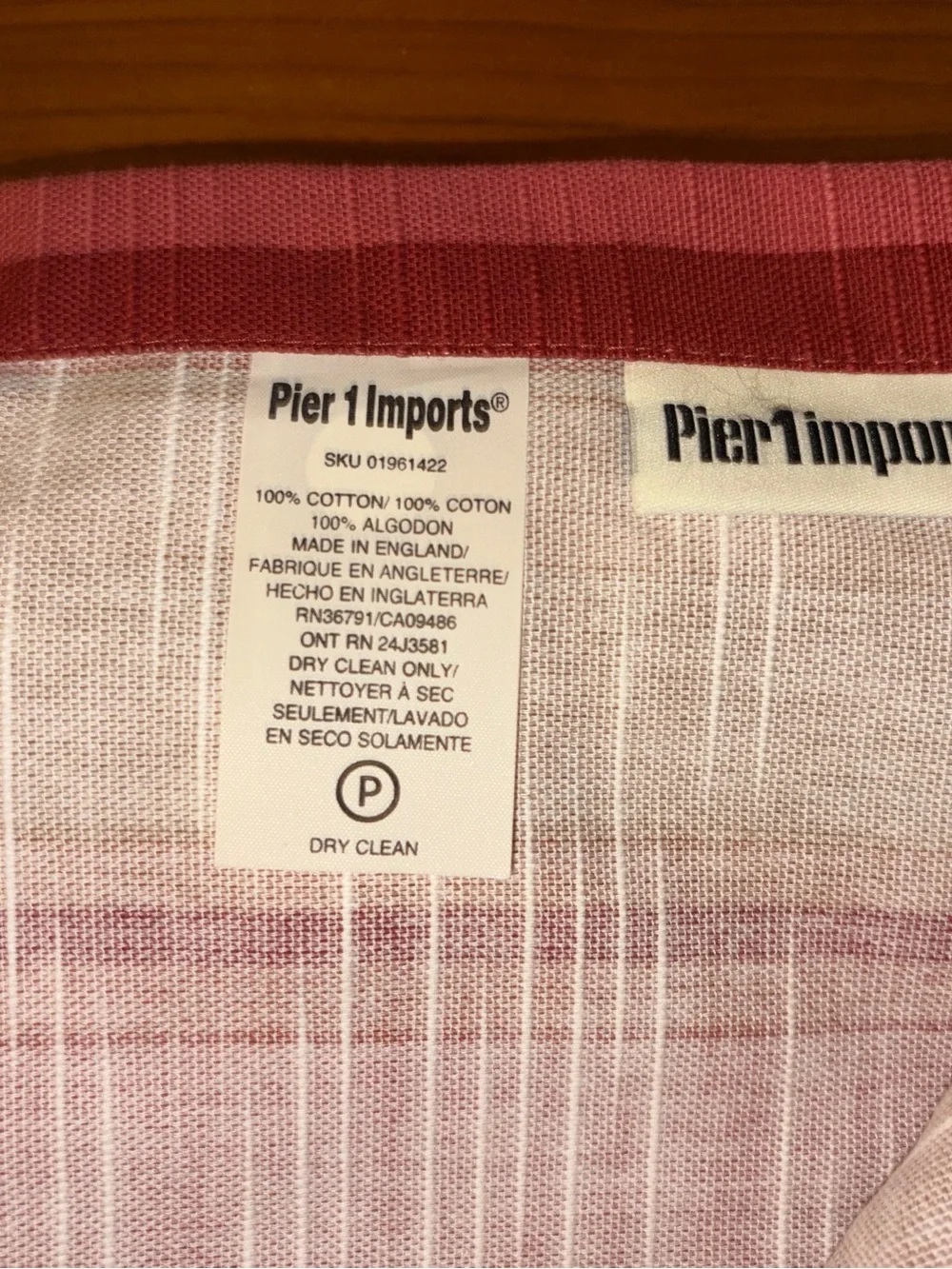 Vintage Pier 1 Imports neutral horizontal striped drapes set 2  54 x 84